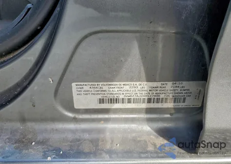 2010 Volkswagen Jetta Se from USA, damaged, VIN 3VWRZ7AJ2AM127406